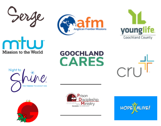 Logos of Goochland Presbyterian's missions and mercy partners